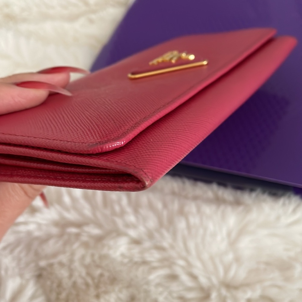 💕 AUTHENTIC PRADA rose pink gold large wallet - Picture 14 of 15